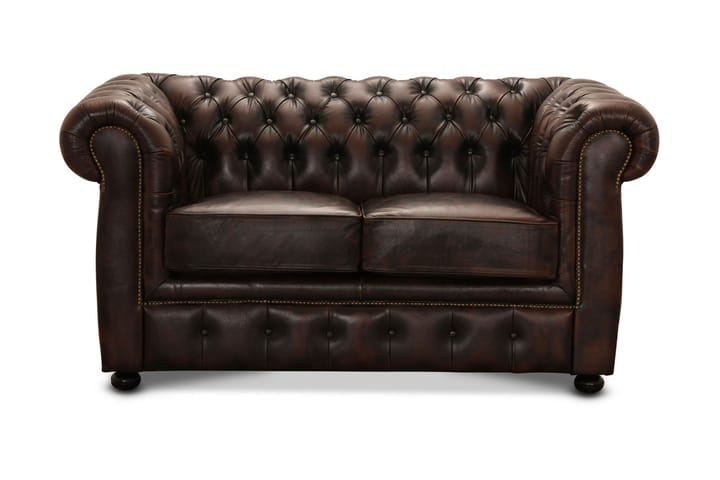 Sofa Worcester 2-seters - Sofa lær|spalt brun - Howard-sofaer - Chesterfield sofaer - 2 seter sofa