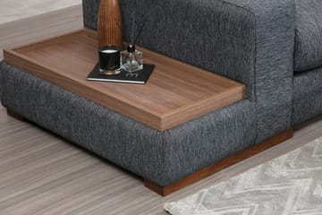 Huelva 5-seter Venstrevendt L-formet Hjørnesofa 323 cm med Sidebord i Stoff - Grå - Møbler - Sofaer - Hjørnesofaer