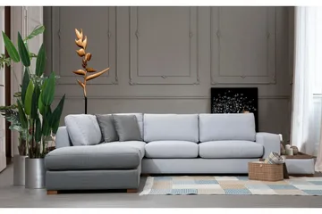 Huelva 5-seter Venstrevendt L-formet Sofa med Sjeselong 308 cm i Stoff - Grå - Møbler - Sofaer - Sofaer med sjeselong