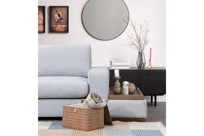 Huelva 5-seter Venstrevendt L-formet Sofa med Sjeselong 308 cm i Stoff - Grå - Møbler - Sofaer - Sofaer med sjeselong