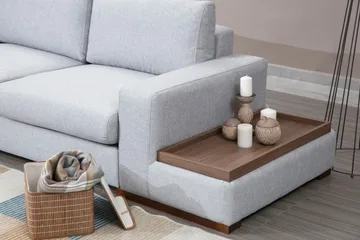 Huelva 5-seter Venstrevendt L-formet Sofa med Sjeselong 308 cm i Stoff - Grå - Møbler - Sofaer - Sofaer med sjeselong