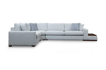 Huelva Høyrevendt L-formet Hjørnesofa 363 cm i Stoff med Sidebord - Lyseblågrå - Møbler - Sofaer - Hjørnesofaer