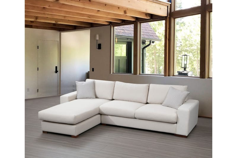 Huelva Høyrevendt L-formet Sofa med Sjeselong 270 cm i Stoff - Benhvit - Møbler - Sofaer - Sofaer med sjeselong