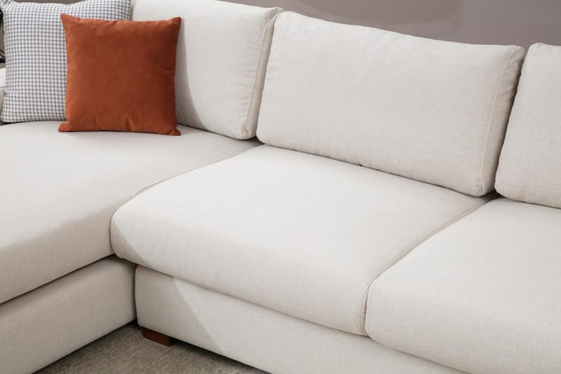 Huelva Høyrevendt L-formet Sofa med Sjeselong 270 cm i Stoff - Benhvit - Møbler - Sofaer - Sofaer med sjeselong