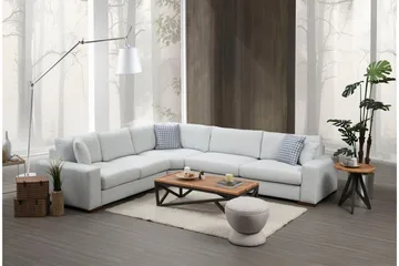 Huelva Venstrevendt L-formet Hjørnesofa 322 cm i Stoff med Brede Armlener - Isblå - Møbler - Sofaer - Hjørnesofaer
