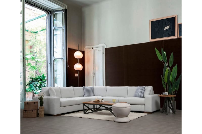 Huelva Venstrevendt L-formet Hjørnesofa 322 cm i Stoff med Brede Armlener - Isblå - Møbler - Sofaer - Hjørnesofaer