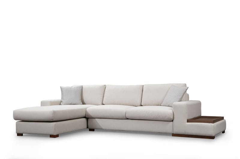 Huelva Venstrevendt L-formet Sofa med Sjeselong 312 cm i Stoff - Kremhvit - Møbler - Sofaer - Sofaer med sjeselong