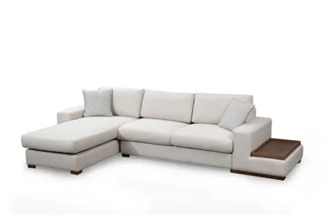Huelva Venstrevendt L-formet Sofa med Sjeselong 312 cm i Stoff - Kremhvit - Møbler - Sofaer - Sofaer med sjeselong