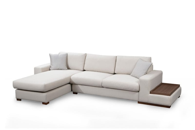 Huelva Venstrevendt L-formet Sofa med Sjeselong 312 cm i Stoff - Kremhvit - Møbler - Sofaer - Sofaer med sjeselong