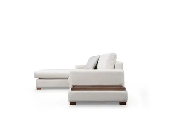 Huelva Venstrevendt L-formet Sofa med Sjeselong 312 cm i Stoff - Kremhvit - Møbler - Sofaer - Sofaer med sjeselong