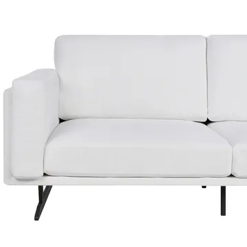 Idre 3-seter Sofa i Stoff med Metallben - Hvit|Svart - Møbler - Sofaer - 3 seter sofa