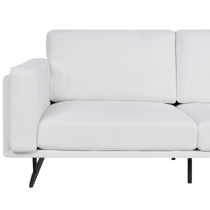 Idre 3-seter Sofa i Stoff med Metallben - Hvit|Svart - Møbler - Sofaer - 3 seter sofa