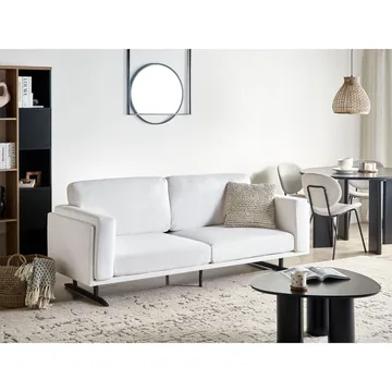 Idre 3-seter Sofa i Stoff med Metallben - Hvit|Svart - Møbler - Sofaer - 3 seter sofa
