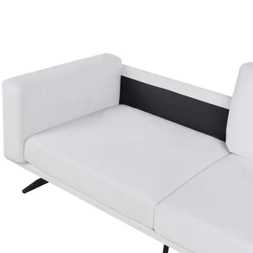 Idre 3-seter Sofa i Stoff med Metallben - Hvit|Svart - Møbler - Sofaer - 3 seter sofa