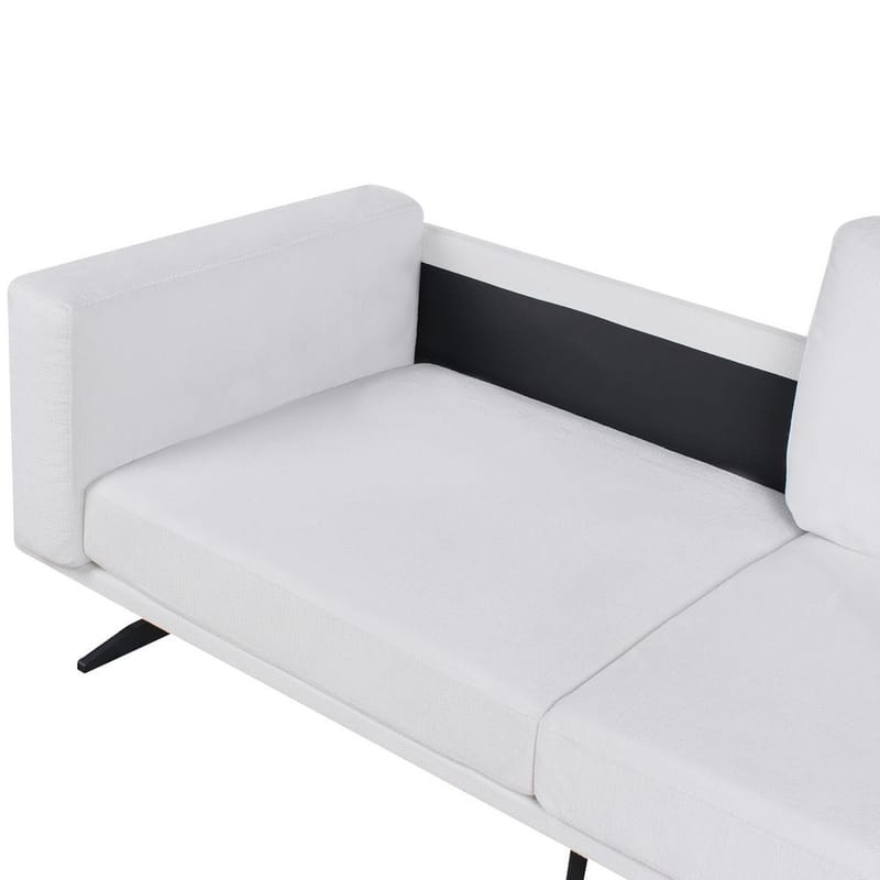 Idre 3-seter Sofa i Stoff med Metallben - Hvit|Svart - Møbler - Sofaer - 3 seter sofa