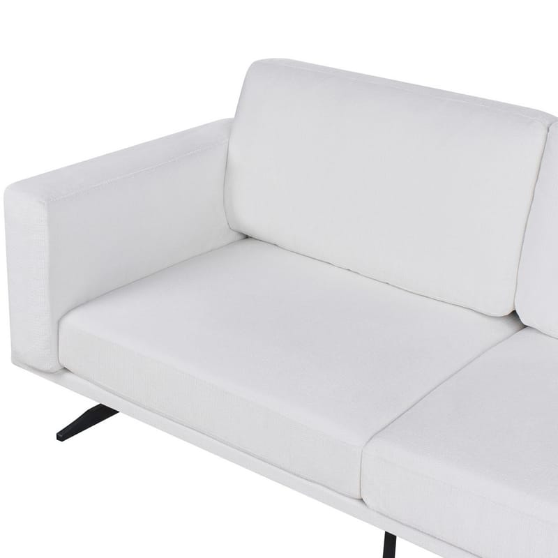 Idre 3-seter Sofa i Stoff med Metallben - Hvit|Svart - Møbler - Sofaer - 3 seter sofa