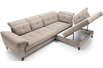 Inferne 5-seter Sofa med Sjeselong - Beige - Møbler - Sofaer - Fløyelssofaer