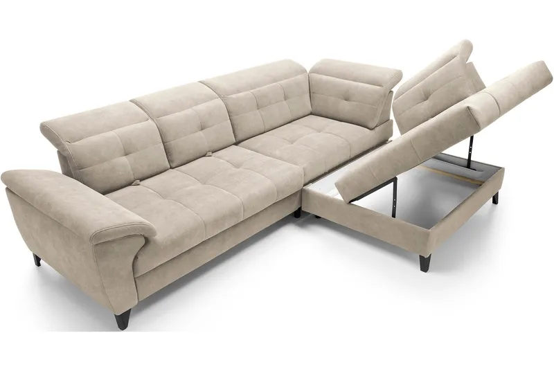 Inferne 5-seter Sofa med Sjeselong - Beige - Møbler - Sofaer - Sofaer med sjeselong