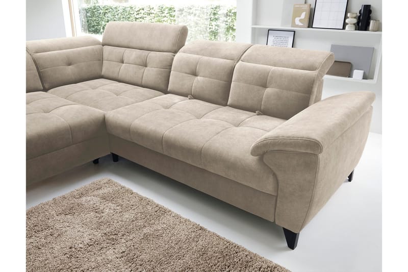 Inferne 5-seter Sofa med Sjeselong - Beige - Møbler - Sofaer - Sofaer med sjeselong