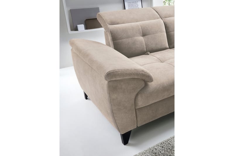 Inferne 5-seter Sofa med Sjeselong - Beige - Møbler - Sofaer - Fløyelssofaer