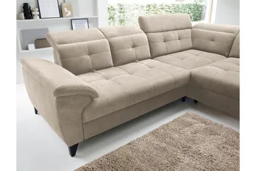Inferne 5-seter Sofa med Sjeselong - Beige - Møbler - Sofaer - Sofaer med sjeselong