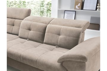 Inferne 5-seter Sofa med Sjeselong - Beige - Møbler - Sofaer - Fløyelssofaer