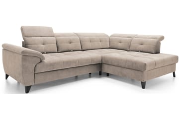 Inferne 5-seter Sofa med Sjeselong - Beige - Møbler - Sofaer - Fløyelssofaer