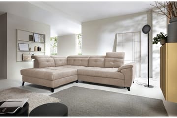 Inferne 5-seter Sofa med Sjeselong - Beige - Møbler - Sofaer - Fløyelssofaer