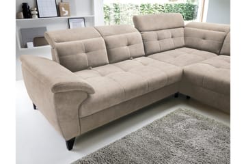 Inferne 5-seter Sofa med Sjeselong - Beige - Møbler - Sofaer - Fløyelssofaer