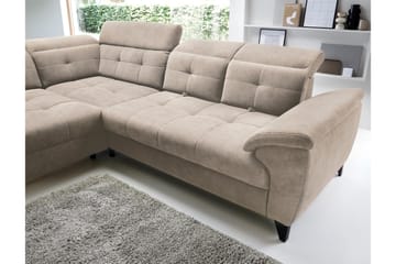 Inferne 5-seter Sofa med Sjeselong - Beige - Møbler - Sofaer - Fløyelssofaer