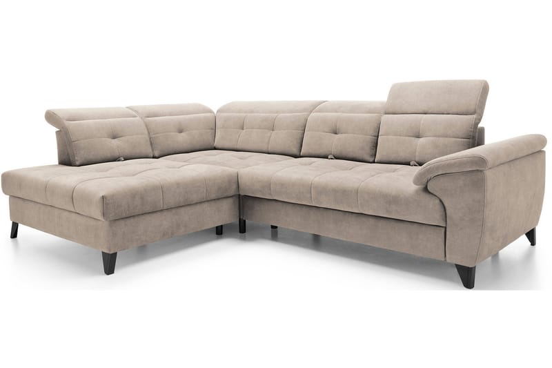Inferne 5-seter Sofa med Sjeselong - Beige - Møbler - Sofaer - Fløyelssofaer