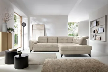 Inferne 5-seter Sofa med Sjeselong - Beige - Møbler - Sofaer - Sofaer med sjeselong