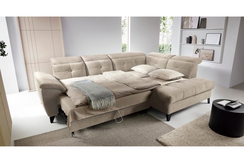 Inferne 5-seter Sofa med Sjeselong - Beige - Møbler - Sofaer - Sofaer med sjeselong