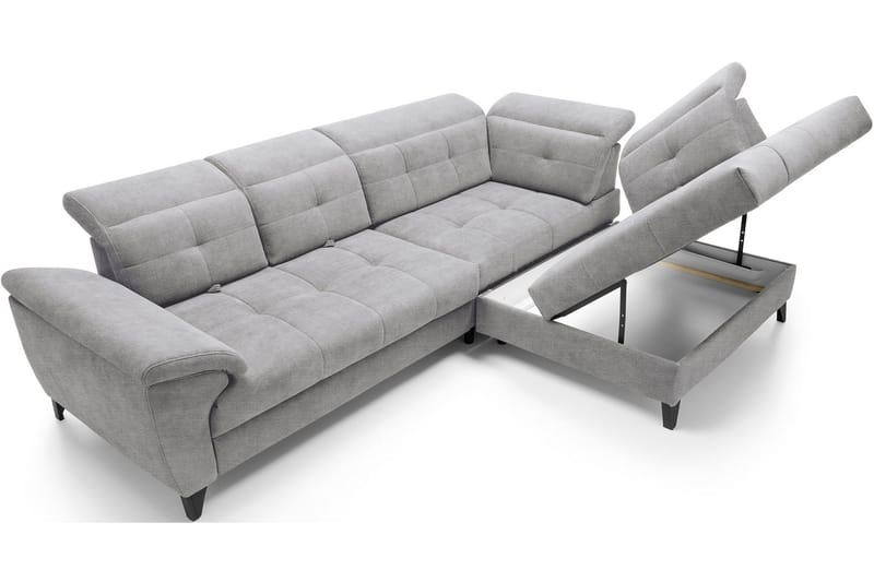 Inferne 5-seter Sofa med Sjeselong - Grå - Møbler - Sofaer - Sofaer med sjeselong