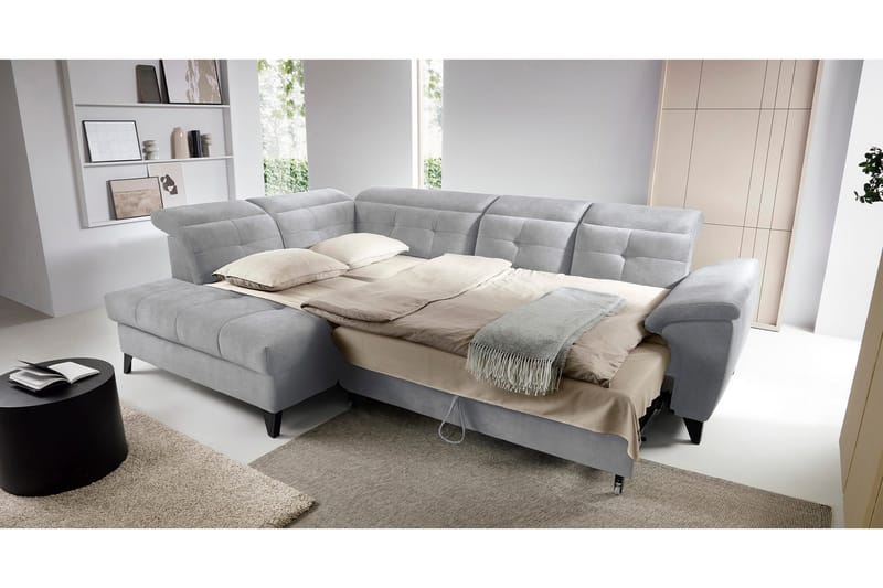 Inferne 5-seter Sofa med Sjeselong - Grå - Møbler - Sofaer - Sofaer med sjeselong