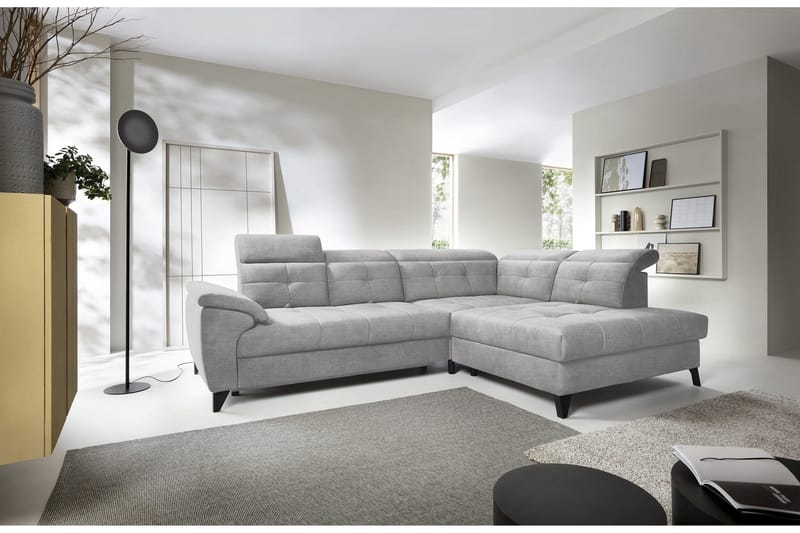 Inferne 5-seter Sofa med Sjeselong - Grå - Møbler - Sofaer - Sofaer med sjeselong