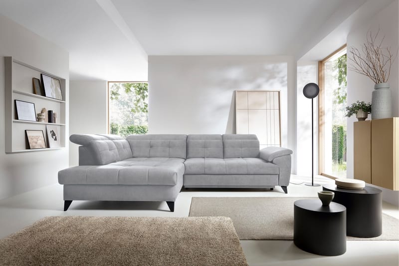 Inferne 5-seter Sofa med Sjeselong - Grå - Møbler - Sofaer - Sofaer med sjeselong