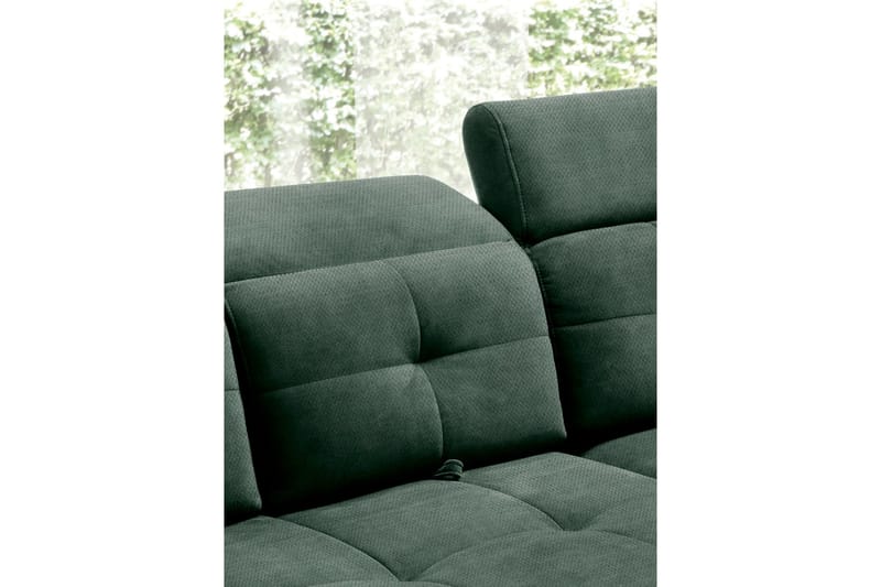 Inferne 5-seter Sofa med Sjeselong - Mørkegrønn - Møbler - Sofaer - Sofaer med sjeselong