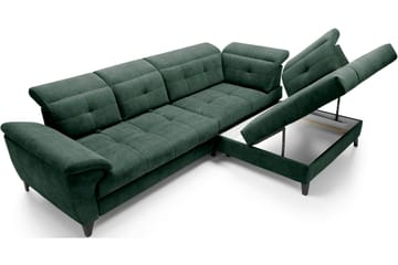 Inferne 5-seter Sofa med Sjeselong - Mørkegrønn - Møbler - Sofaer - Sofaer med sjeselong