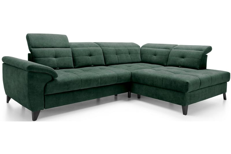 Inferne 5-seter Sofa med Sjeselong - Mørkegrønn - Møbler - Sofaer - Sofaer med sjeselong
