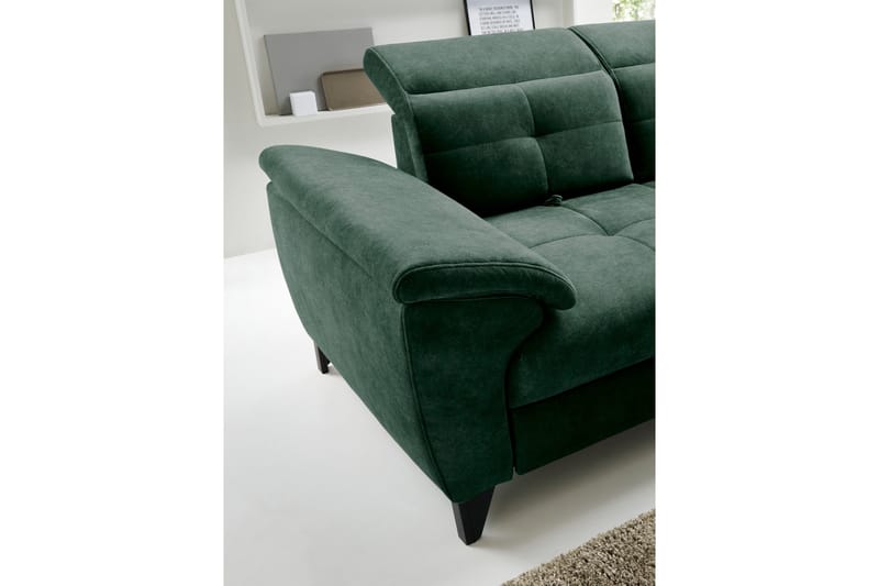 Inferne 5-seter Sofa med Sjeselong - Mørkegrønn - Møbler - Sofaer - Sofaer med sjeselong