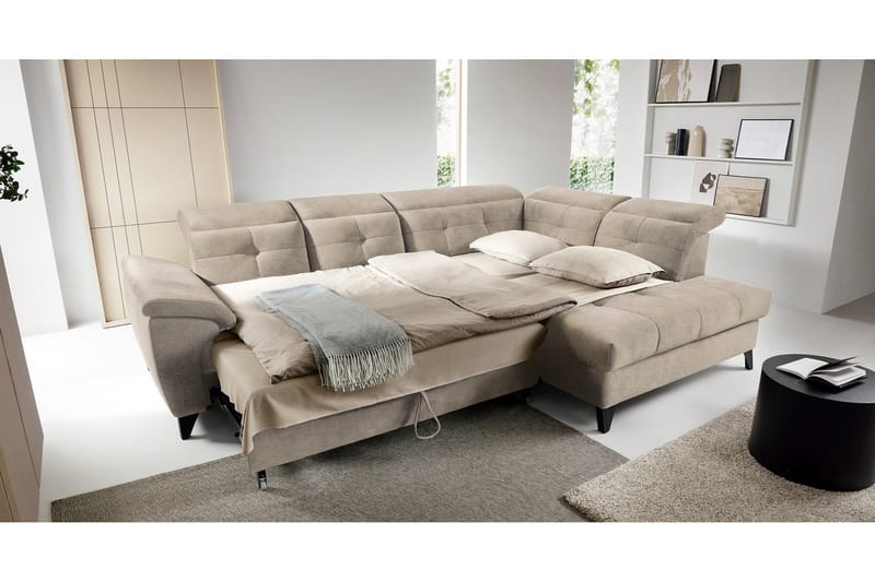 Inferne 5-seters Sofa med Sjeselong - Beige - Møbler - Sofaer - Sofaer med sjeselong