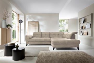 Inferne 5-seters Sofa med Sjeselong - Beige - Møbler - Sofaer - Sofaer med sjeselong
