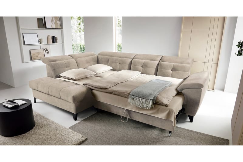Inferne 5-seters Sofa med Sjeselong - Beige - Møbler - Sofaer - Sofaer med sjeselong