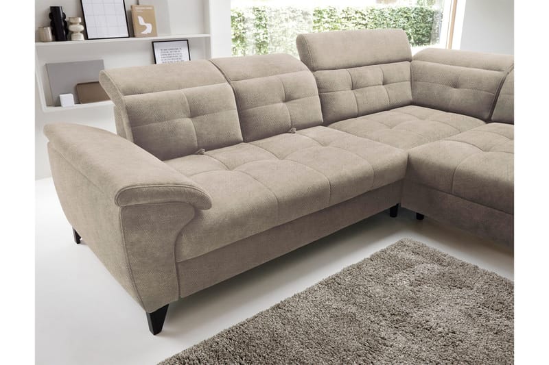 Inferne 5-seters Sofa med Sjeselong - Beige - Møbler - Sofaer - Sofaer med sjeselong