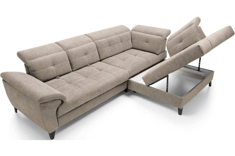 Inferne 5-seters Sofa med Sjeselong - Beige - Møbler - Sofaer - Sofaer med sjeselong