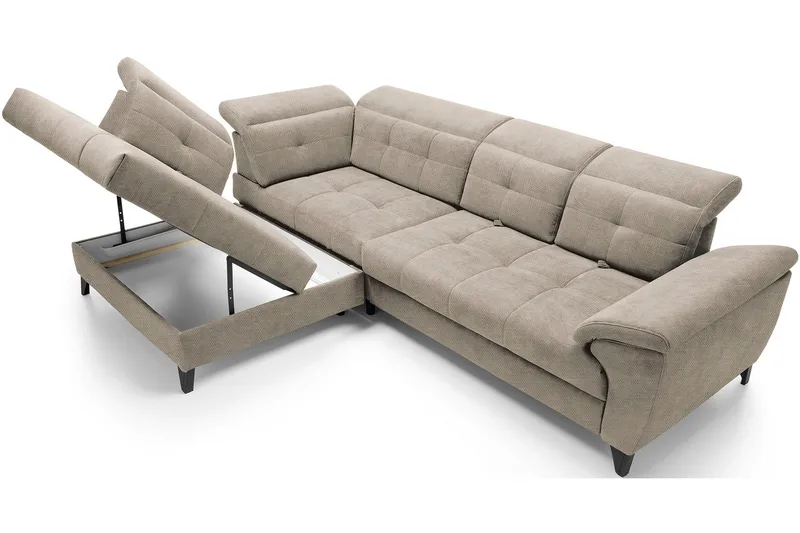 Inferne 5-seters Sofa med Sjeselong - Beige - Møbler - Sofaer - Sofaer med sjeselong