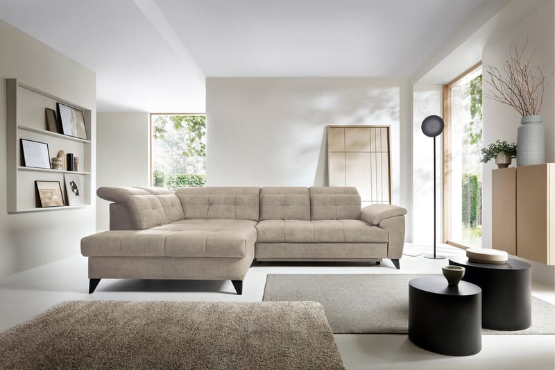 Inferne 5-seters Sofa med Sjeselong - Beige - Møbler - Sofaer - Sofaer med sjeselong