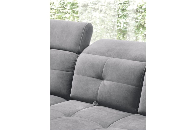Inferne 5-seters Sofa med Sjeselong - Grå - Møbler - Sofaer - Fløyelssofaer