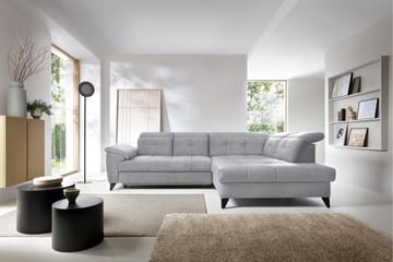 Inferne 5-seters Sofa med Sjeselong - Grå - Møbler - Sofaer - Sofaer med sjeselong